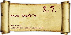 Kern Tamás névjegykártya